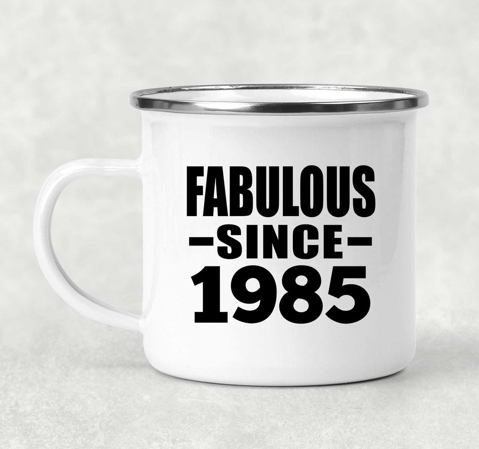 39th Birthday Fabulous Since 1985 - 12oz Camping Mug