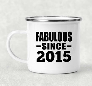 9th Birthday Fabulous Since 2015 - 12oz Camping Mug