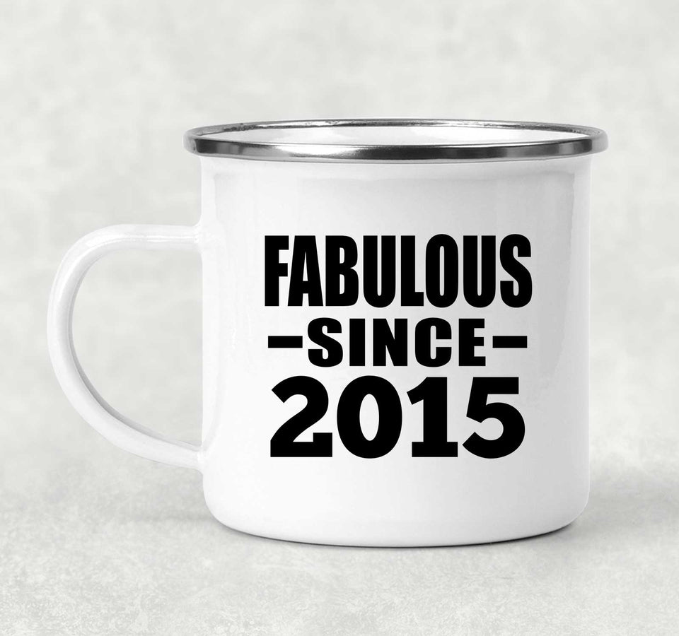 9th Birthday Fabulous Since 2015 - 12oz Camping Mug