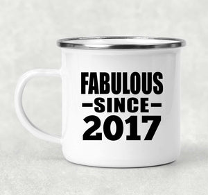 7th Birthday Fabulous Since 2017 - 12oz Camping Mug