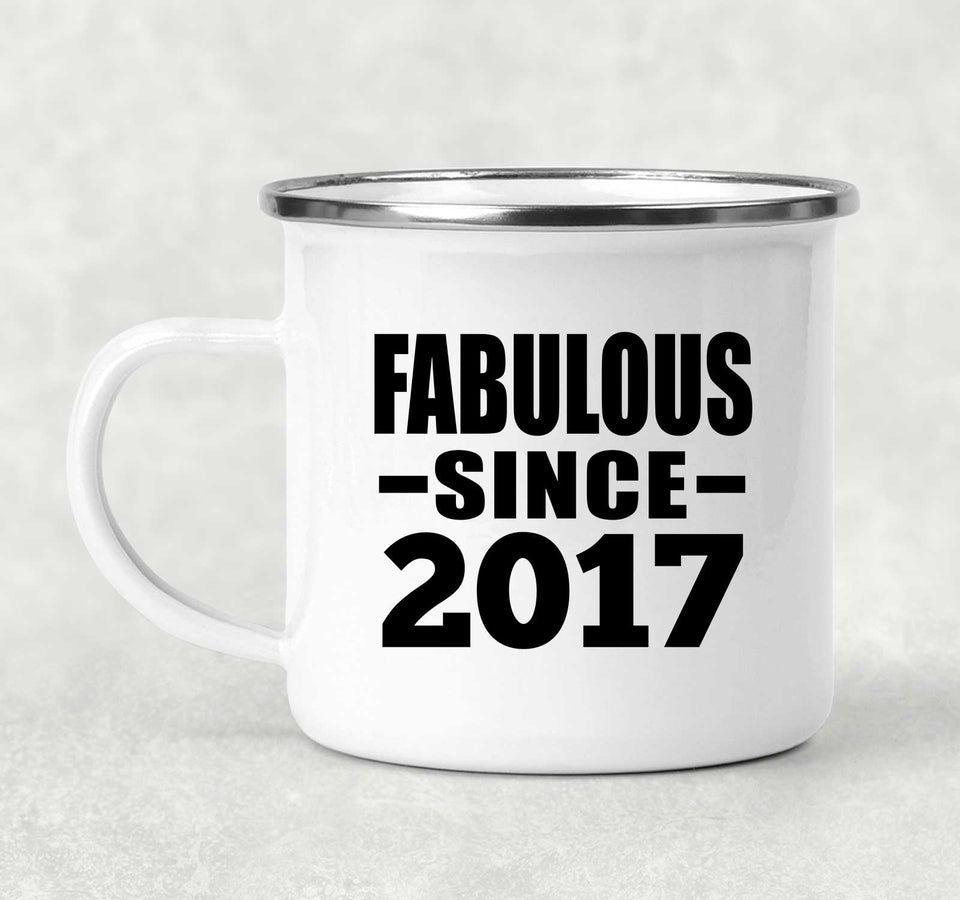 7th Birthday Fabulous Since 2017 - 12oz Camping Mug