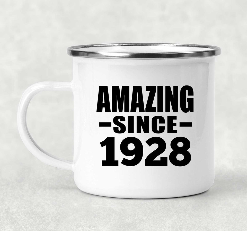 96th Birthday Amazing Since 1928 - 12oz Camping Mug