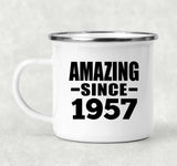 67th Birthday Amazing Since 1957 - 12oz Camping Mug