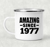 47th Birthday Amazing Since 1977 - 12oz Camping Mug