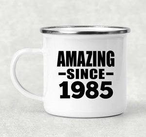 39th Birthday Amazing Since 1985 - 12oz Camping Mug