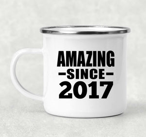 7th Birthday Amazing Since 2017 - 12oz Camping Mug