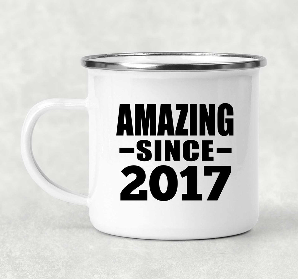 7th Birthday Amazing Since 2017 - 12oz Camping Mug