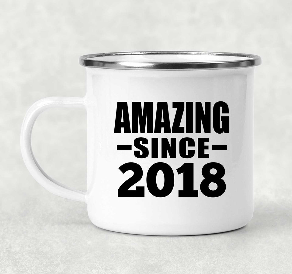 6th Birthday Amazing Since 2018 - 12oz Camping Mug