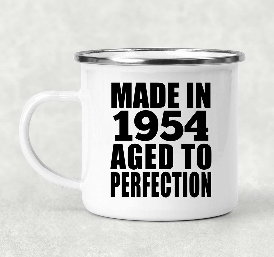 70th Birthday Made In 1954 Aged to Perfection - 12oz Camping Mug
