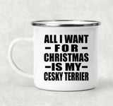 All I Want For Christmas Is My Cesky Terrier - 12oz Camping Mug
