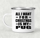 All I Want For Christmas Is My Pug - 12oz Camping Mug