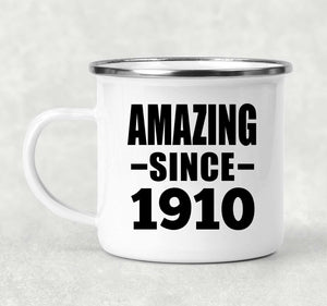 114th Birthday Amazing Since 1910 - 12oz Camping Mug
