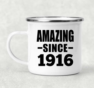 108th Birthday Amazing Since 1916 - 12oz Camping Mug