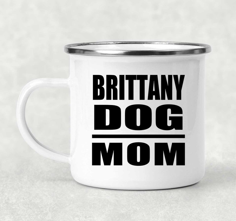 Brittany Dog Mom - 12oz Camping Mug