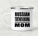Russian Tsvetnaya Bolonka Mom - 12oz Camping Mug