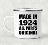 100th Birthday Made in 1924 All Parts Original - 12oz Camping Mug