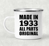 91st Birthday Made in 1933 All Parts Original - 12oz Camping Mug