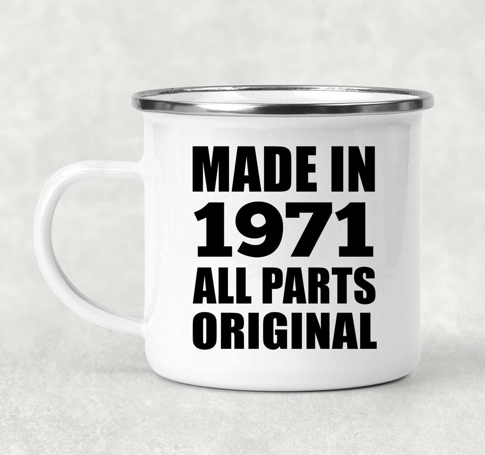 53rd Birthday Made in 1971 All Parts Original - 12oz Camping Mug