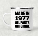 47th Birthday Made in 1977 All Parts Original - 12oz Camping Mug