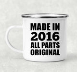8th Birthday Made in 2016 All Parts Original - 12oz Camping Mug