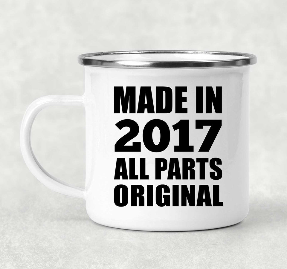 7th Birthday Made in 2017 All Parts Original - 12oz Camping Mug