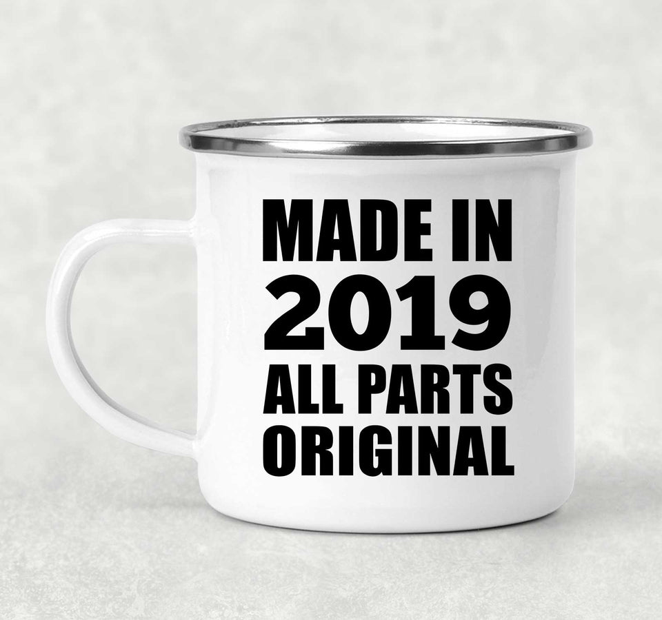 5th Birthday Made in 2019 All Parts Original - 12oz Camping Mug