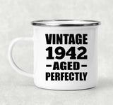 82nd Birthday Vintage 1942 Aged Perfectly - 12oz Camping Mug