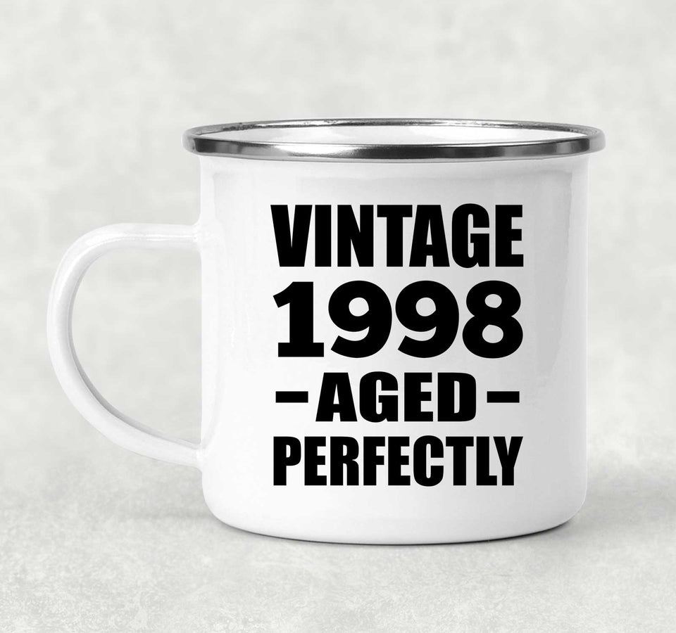 26th Birthday Vintage 1998 Aged Perfectly - 12oz Camping Mug
