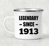 111th Birthday Legendary Since 1913 - 12oz Camping Mug