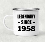 66th Birthday Legendary Since 1958 - 12oz Camping Mug