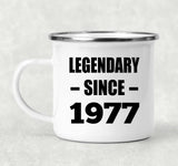 47th Birthday Legendary Since 1977 - 12oz Camping Mug