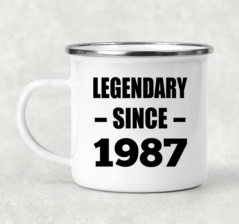 37th Birthday Legendary Since 1987 - 12oz Camping Mug