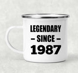 37th Birthday Legendary Since 1987 - 12oz Camping Mug