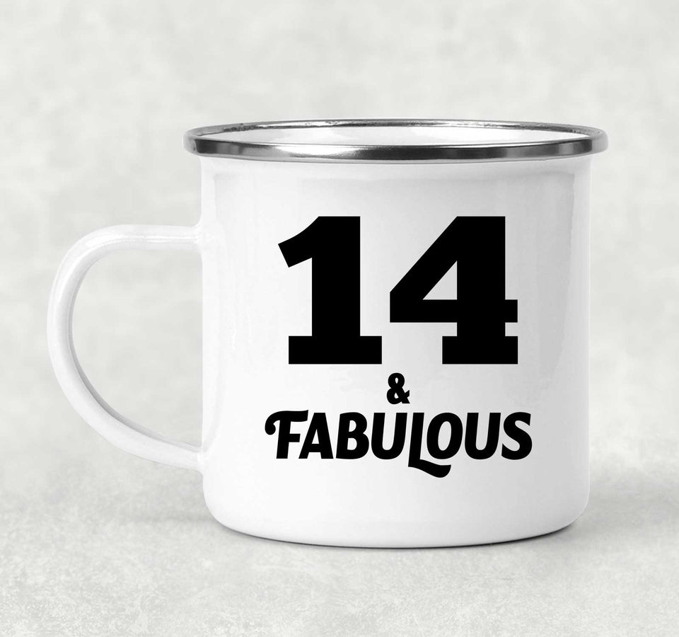14th Birthday 14 & Fabulous - 12oz Camping Mug