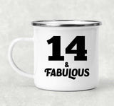 14th Birthday 14 & Fabulous - 12oz Camping Mug