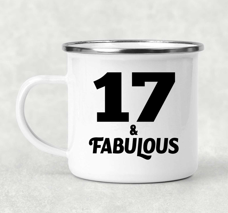 17th Birthday 17 & Fabulous - 12oz Camping Mug