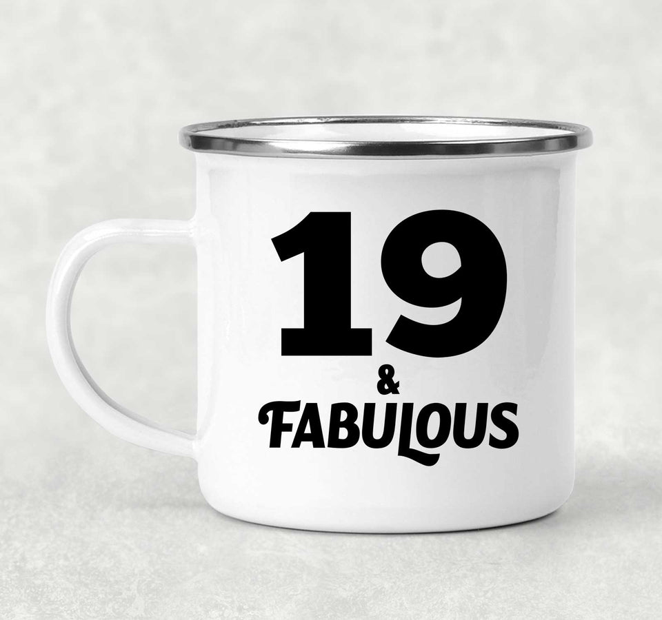 19th Birthday 19 & Fabulous - 12oz Camping Mug