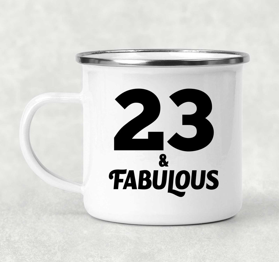 23rd Birthday 23 & Fabulous - 12oz Camping Mug