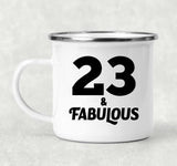 23rd Birthday 23 & Fabulous - 12oz Camping Mug