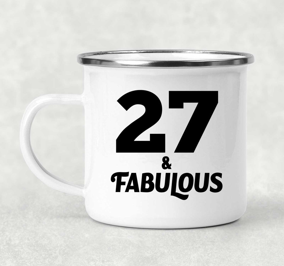 27th Birthday 27 & Fabulous - 12oz Camping Mug