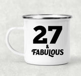 27th Birthday 27 & Fabulous - 12oz Camping Mug