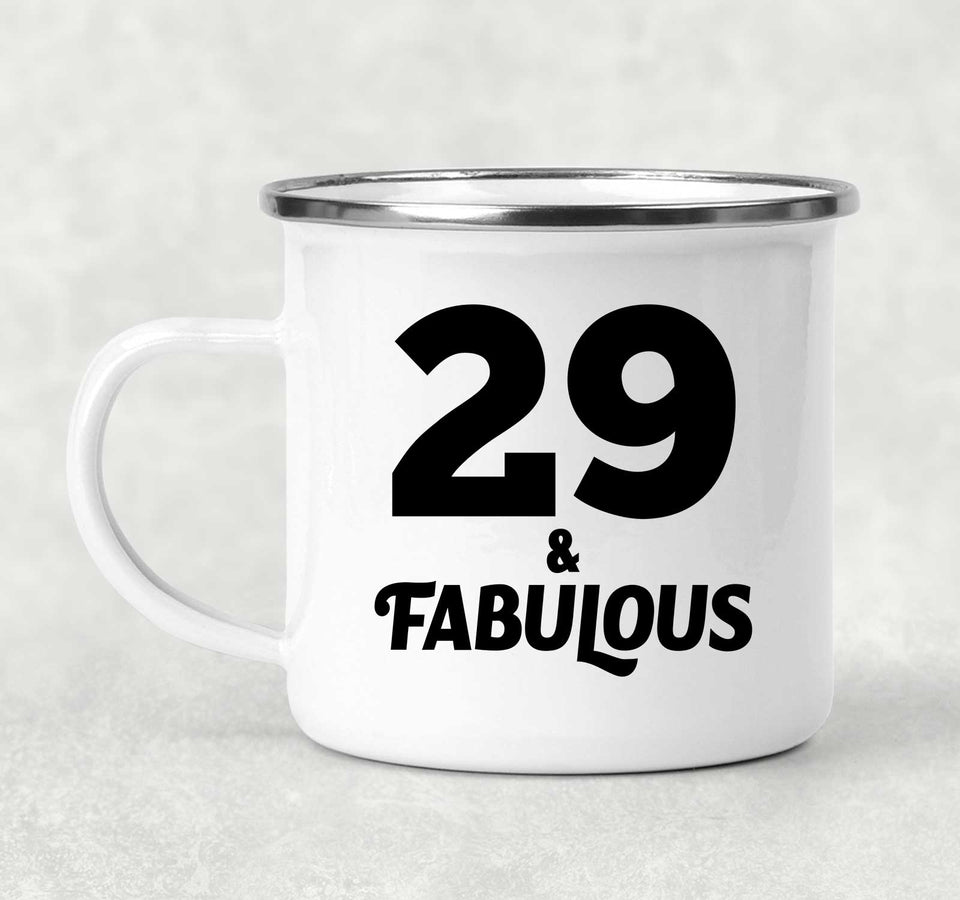 29th Birthday 29 & Fabulous - 12oz Camping Mug