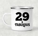 29th Birthday 29 & Fabulous - 12oz Camping Mug
