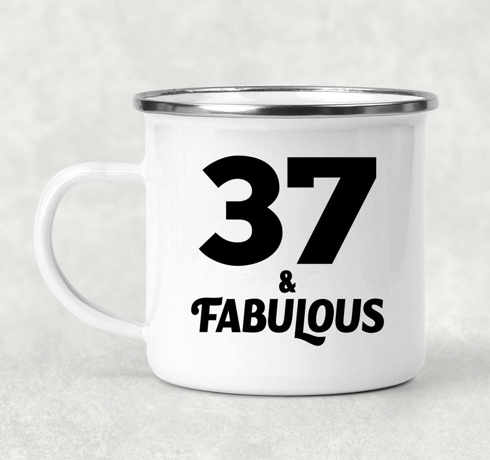 37th Birthday 37 & Fabulous - 12oz Camping Mug
