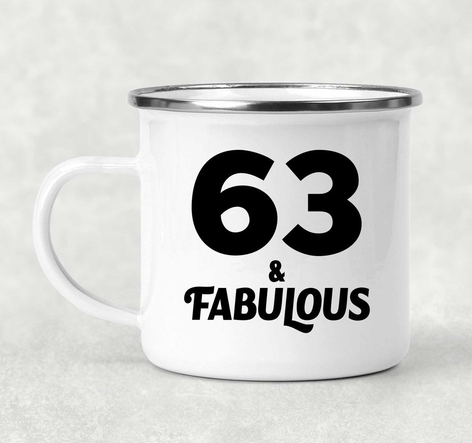 63rd Birthday 63 & Fabulous - 12oz Camping Mug