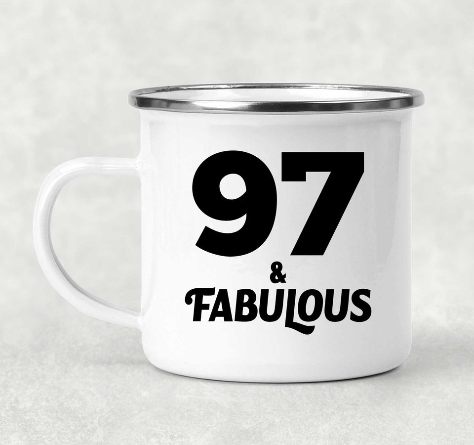 97th Birthday 97 & Fabulous - 12oz Camping Mug