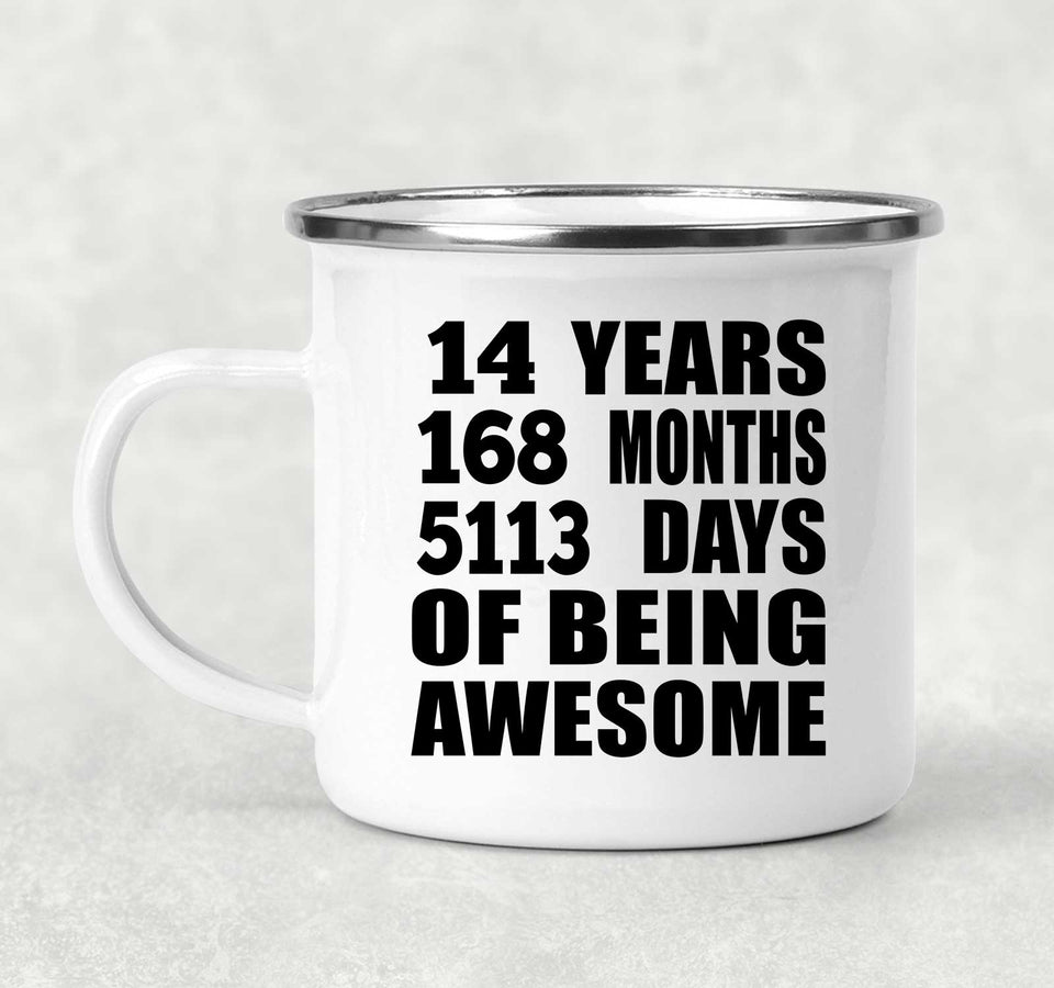 14th Birthday 14 Years 168 Months 5113 Days Of Awesome - 12oz Camping Mug