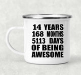 14th Birthday 14 Years 168 Months 5113 Days Of Awesome - 12oz Camping Mug