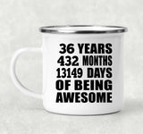36th Birthday 36 Years 432 Months 13149 Days Of Awesome - 12oz Camping Mug