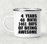 4th Birthday 4 Years 48 Months 1461 Days Of Awesome - 12oz Camping Mug